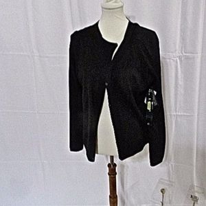 Woman's LRL Black Cardigan Sweater Size XL NWT